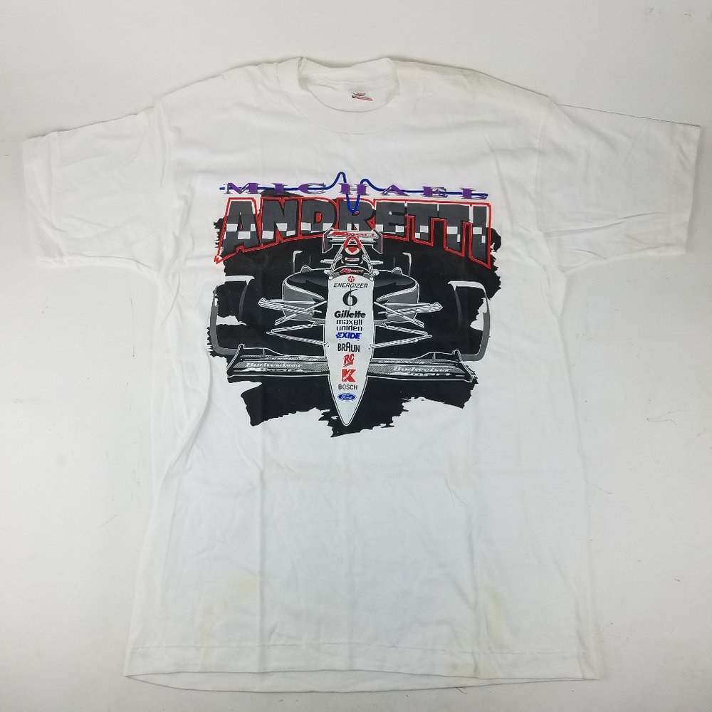 Vintage Large Michael Andretti IndyCar Single Stitch TShirt on Fruit of the Loom